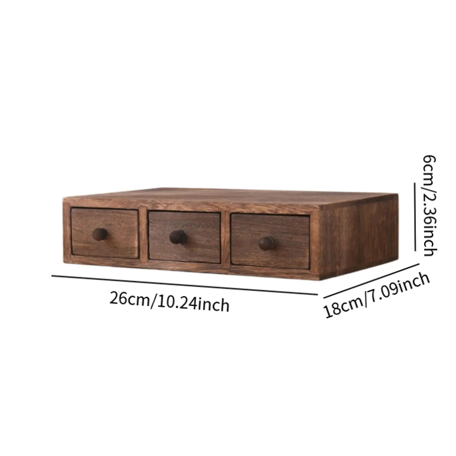 Wooden Desktop Organizer with Drawer Storage Box Compact Jewelry Makeup Organizer Portable for Office Home Bedroom Table Decor