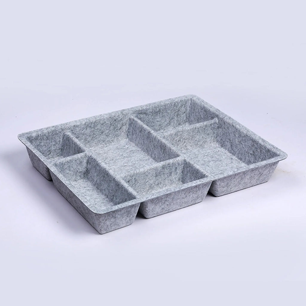 6 Compartments Felt Drawer Organizer Tray Versatile Multifunctional Desk Organisers for Desk Dresser Kitchen Light Pantry