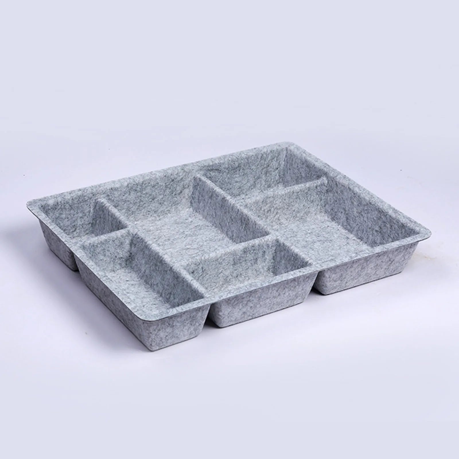 6 Compartments Felt Drawer Organizer Tray Versatile Multifunctional Desk Organisers for Desk Dresser Kitchen Light Pantry