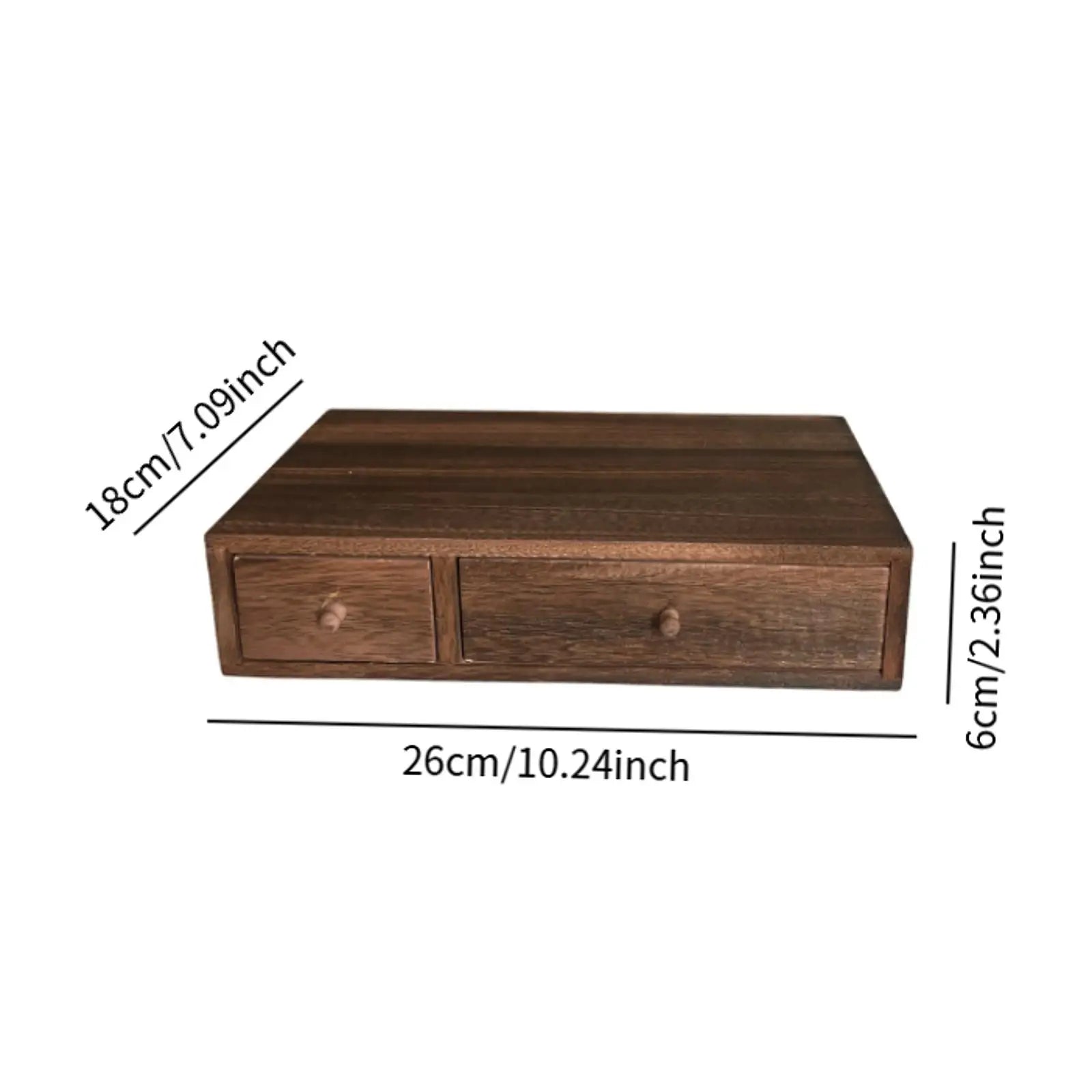 Wooden Desktop Organizer with Drawer Storage Box Compact Jewelry Makeup Organizer Portable for Office Home Bedroom Table Decor