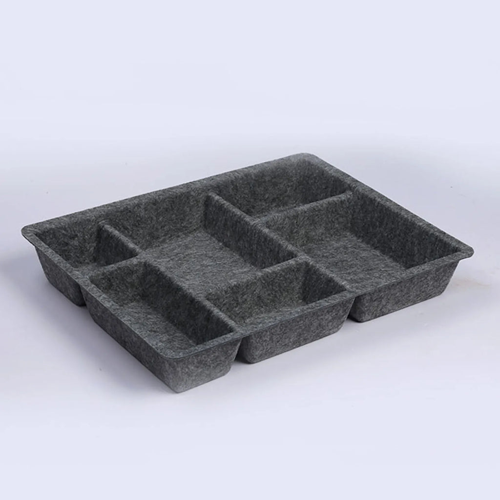 6 Compartments Felt Drawer Organizer Tray Versatile Multifunctional Desk Organisers for Desk Dresser Kitchen Light Pantry