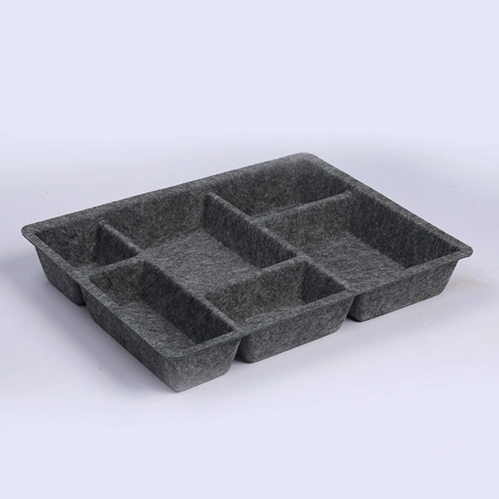 6 Compartments Felt Drawer Organizer Tray Versatile Multifunctional Desk Organisers for Desk Dresser Kitchen Light Pantry