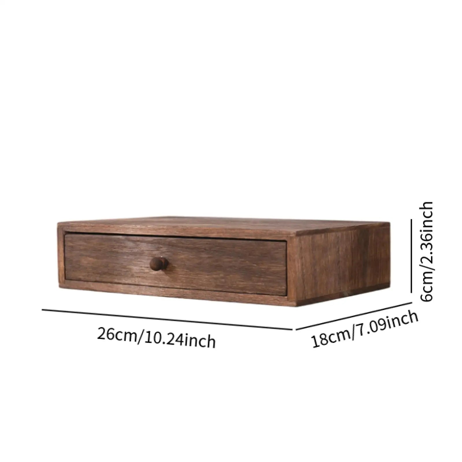 Wooden Desktop Organizer with Drawer Storage Box Compact Jewelry Makeup Organizer Portable for Office Home Bedroom Table Decor
