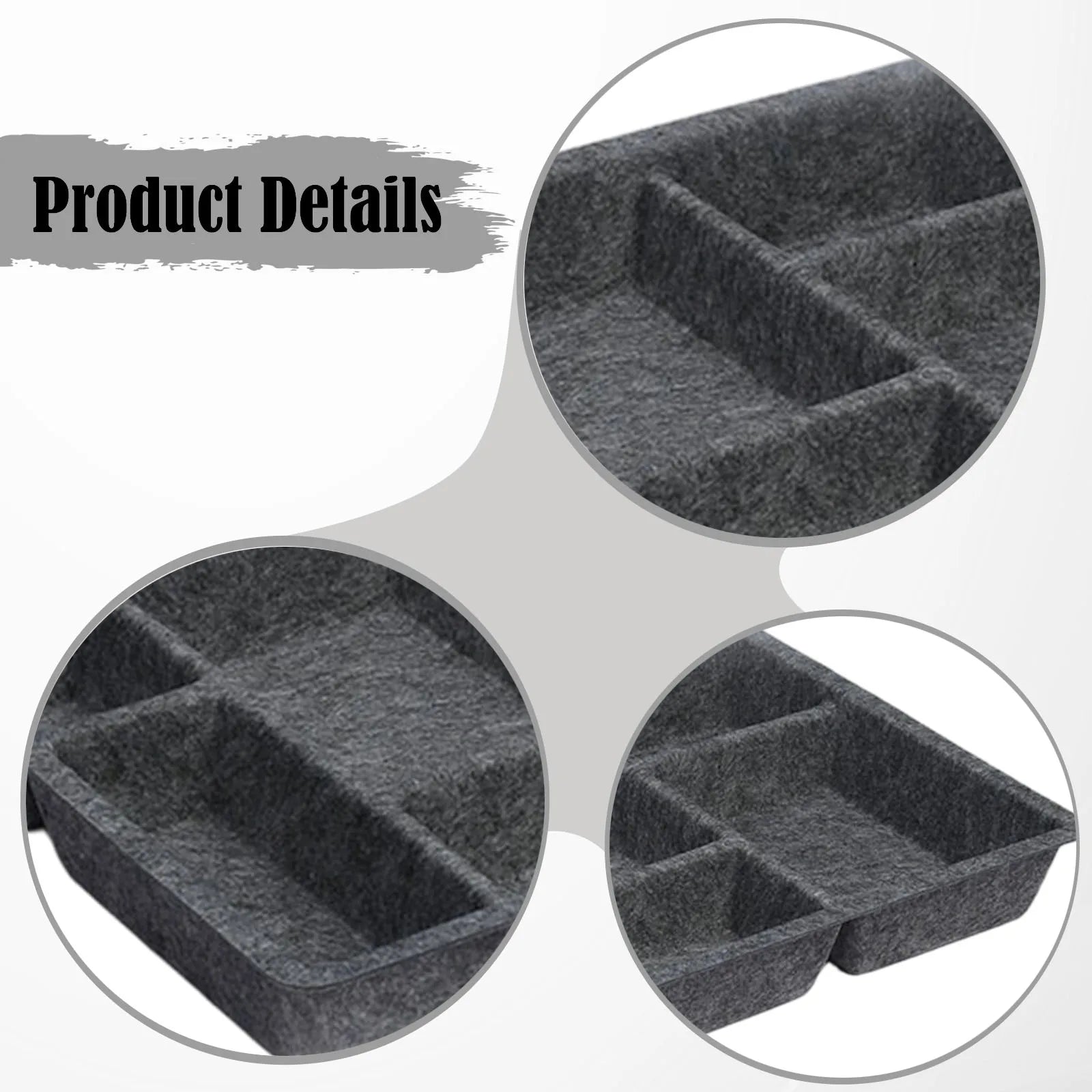 6 Compartments Felt Drawer Organizer Tray Versatile Multifunctional Desk Organisers for Desk Dresser Kitchen Light Pantry