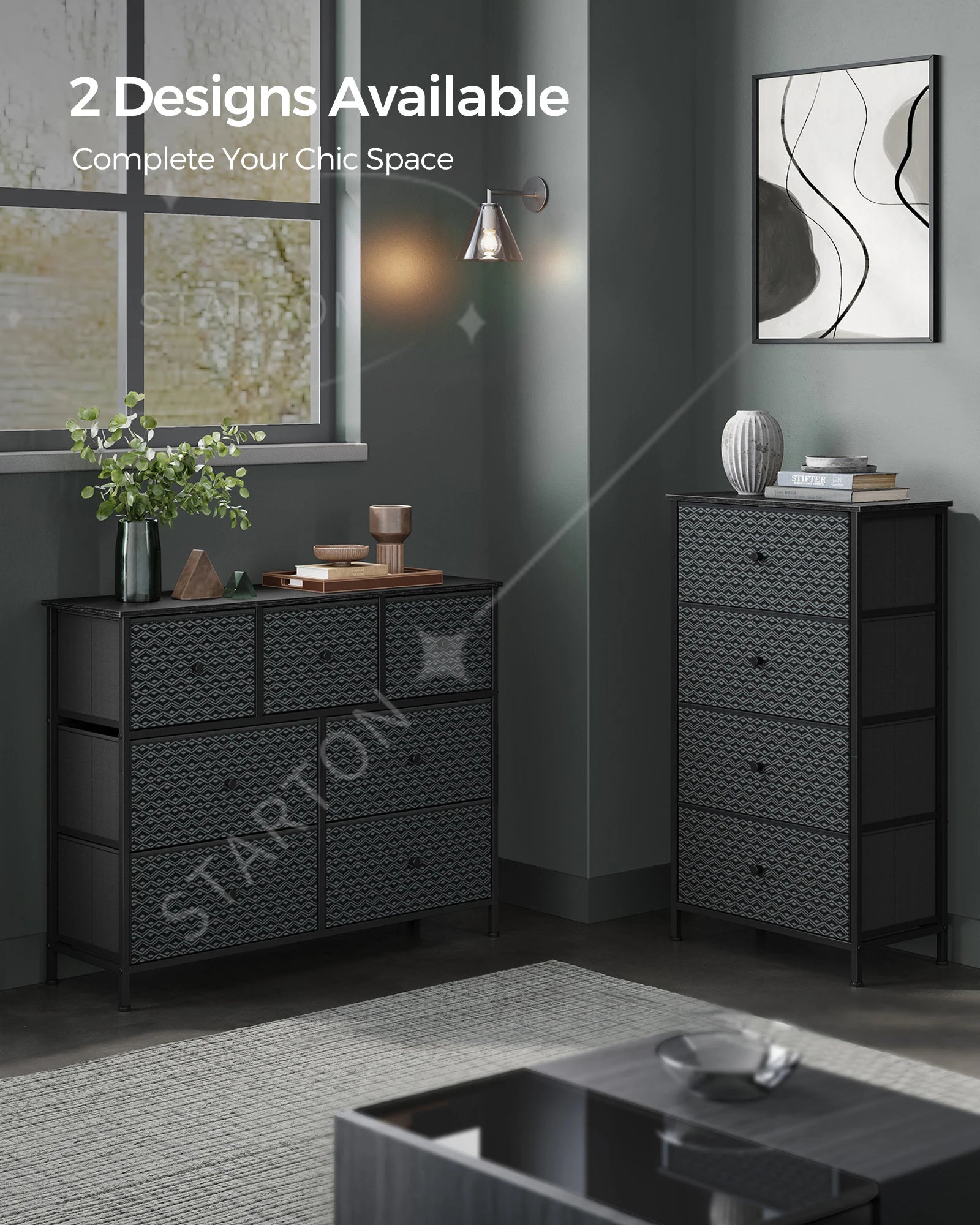 Dresser for Bedroom Closet Organizer and Storage Cabinet with 7 Fabric Drawers Chest of Drawers