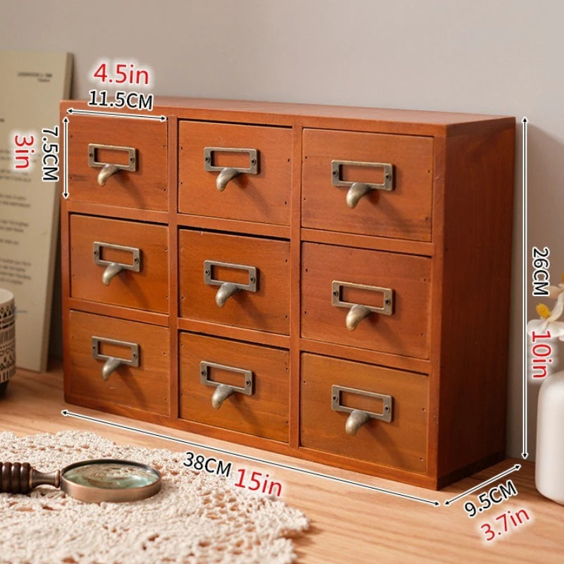 Drawer Type Storage Box Wood Organizer Boxes Large Wooden Decorative Living Room Storage Container Multifunctional Accessory Bin