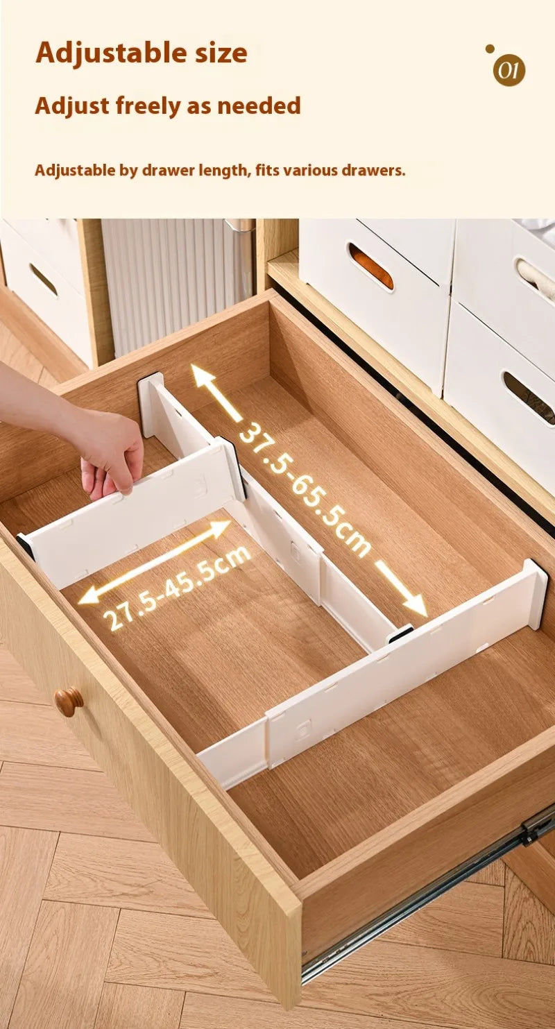 Drawer Organizer Dividers for Clothes Underwear Socks Storage Box Partition Boards for Kitchenware Cosmetics Free-Combination