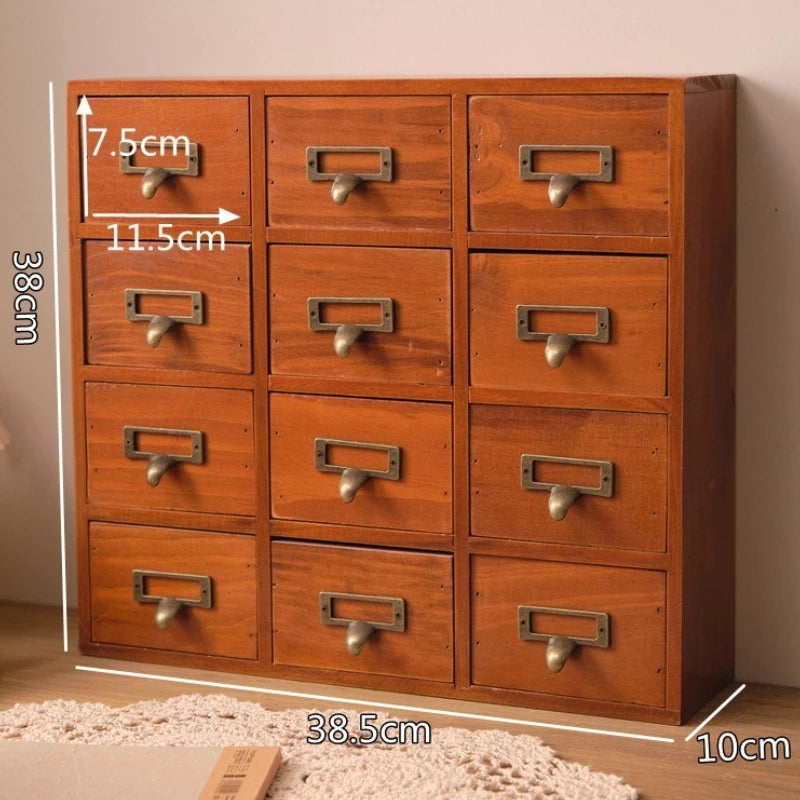Drawer Type Storage Box Wood Organizer Boxes Large Wooden Decorative Living Room Storage Container Multifunctional Accessory Bin