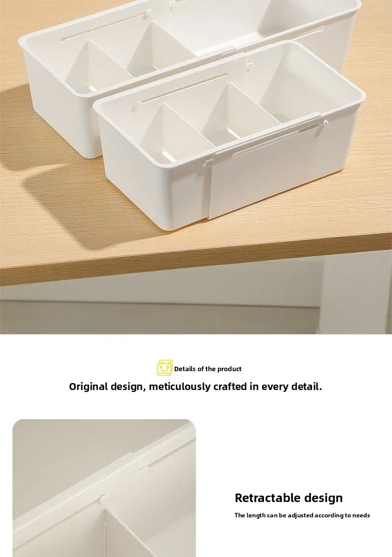 Drawer Organizer Box Home Retractable Sorting Kitchen Compartments Underwear Desktop Cutlery Storage Box