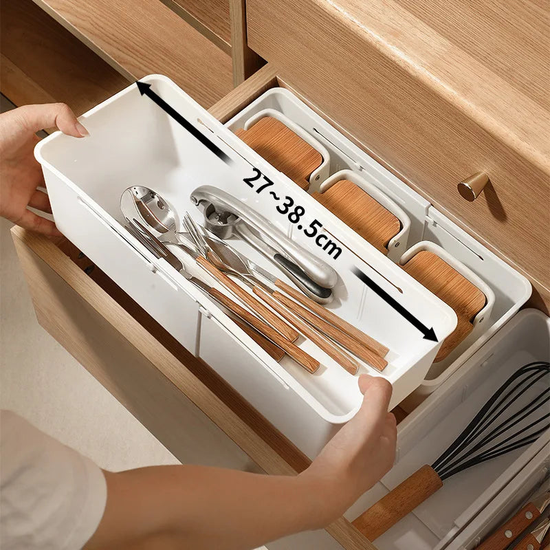 Drawer Organizer Box Home Retractable Sorting Kitchen Compartments Underwear Desktop Cutlery Storage Box