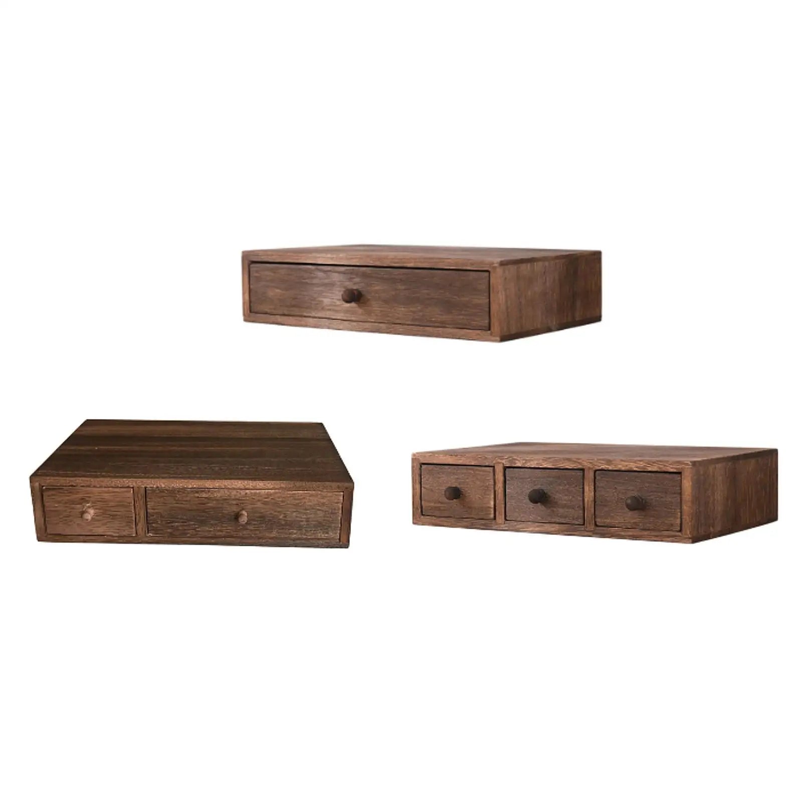 Wood Desktop Organizer Office Supplies Organizer with Drawer Versatile Cosmetic