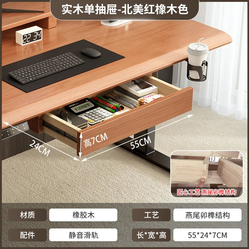 Solid Wood Desk Drawer Pull-Out Organizer Under-Desk Hidden Storage Box for Office Miscellaneous Storage for Documents