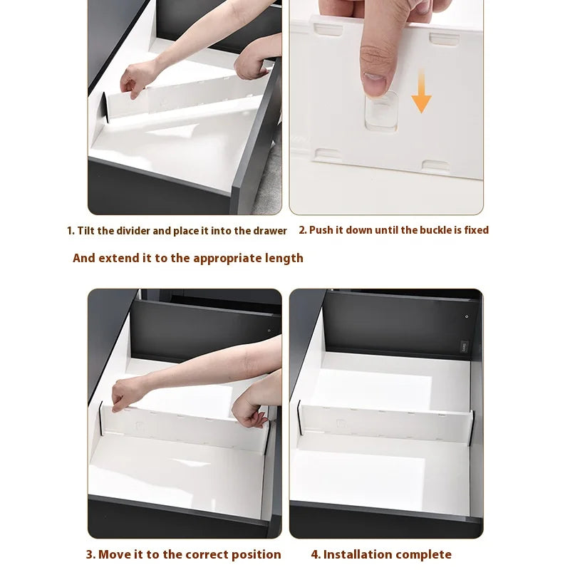 Drawer Organizer Dividers for Clothes Underwear Socks Storage Box Partition Boards for Kitchenware Cosmetics Free-Combination
