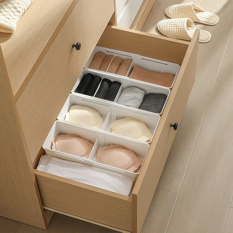 Drawer Organizer Box Home Retractable Sorting Kitchen Compartments Underwear Desktop Cutlery Storage Box