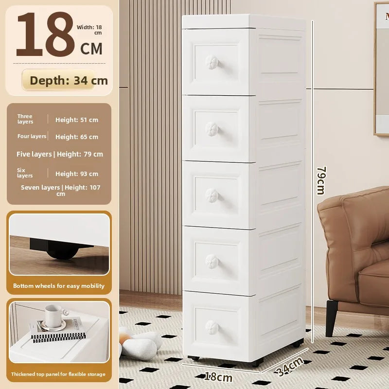 Drawer Style  Organizer Box Home Extreme Narrow Side Stand Cabinet Bathroom  Storage Box Kitchen Shelf