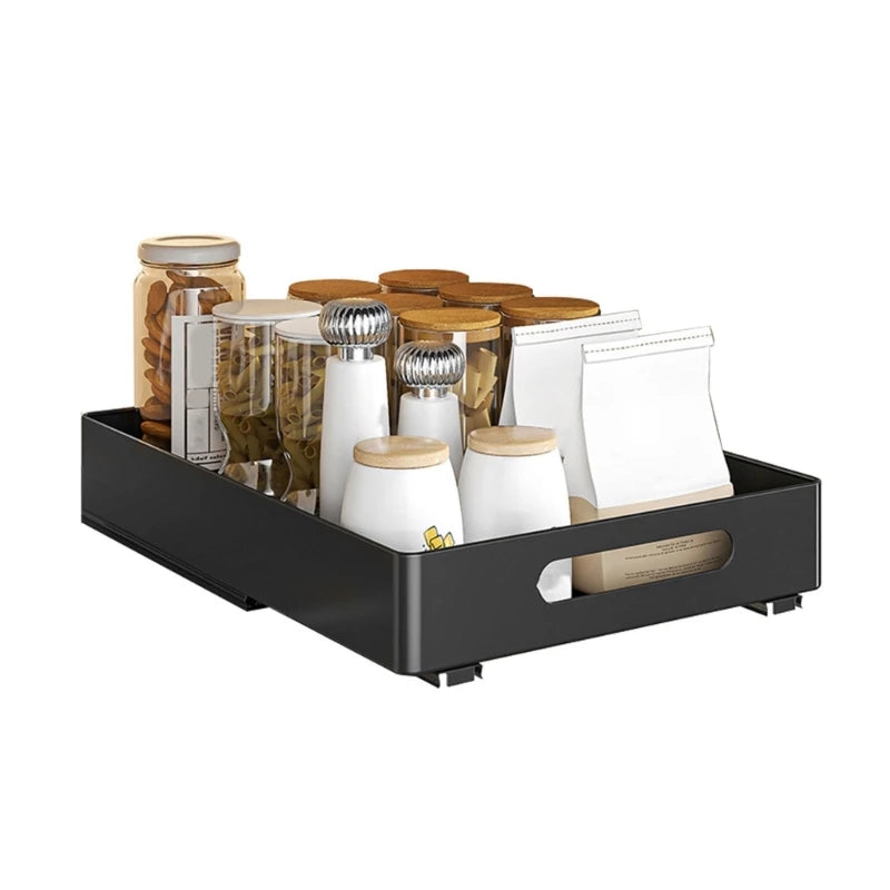 Extendable Cabinet Organizer Pull Out Drawer Practical Storage Rack for Book and Condiments Bedroom Organization Tool