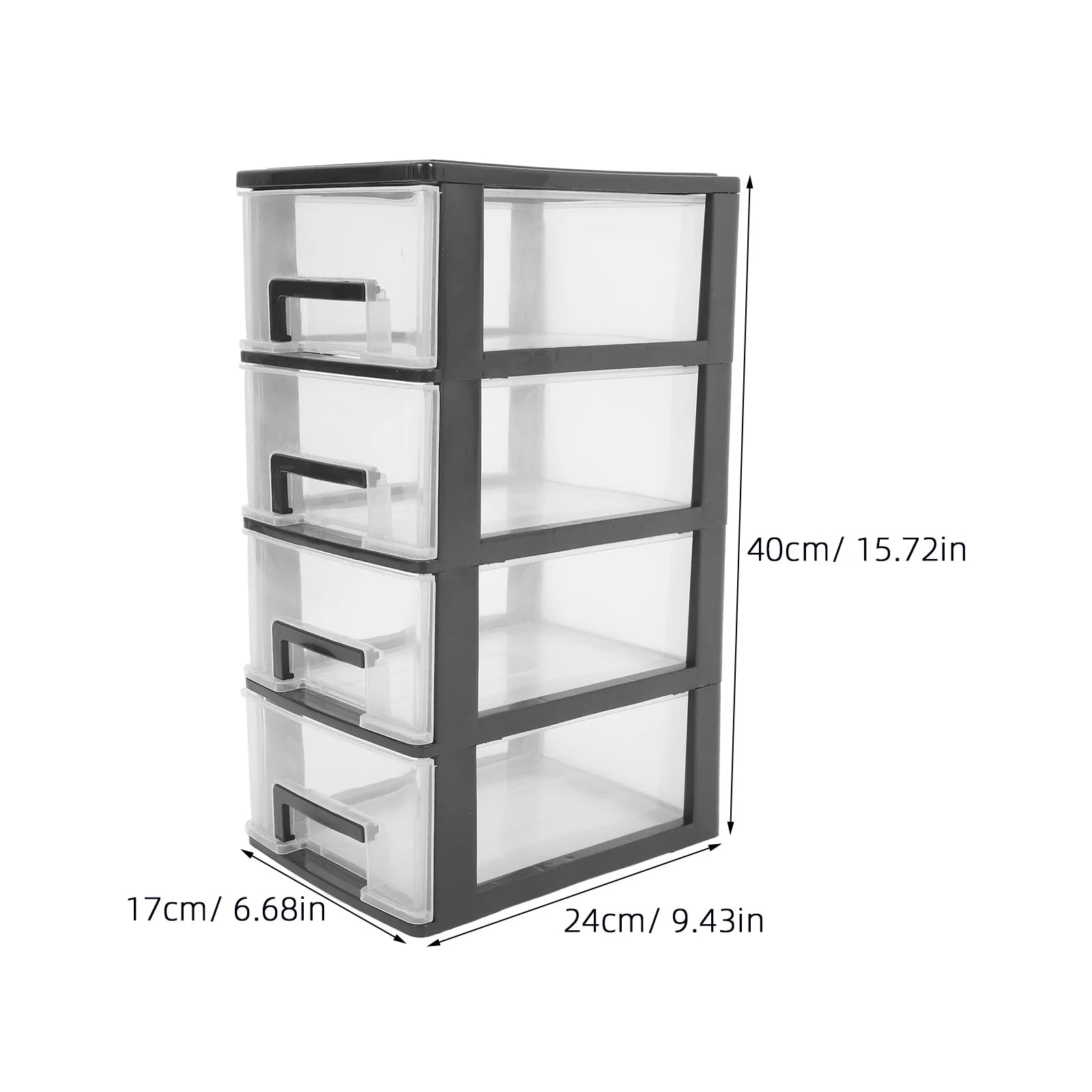 Drawer Type Storage Box Four Layer Transparent Black White Desktop Organizer Plastic Organizer For Office Study Room Home