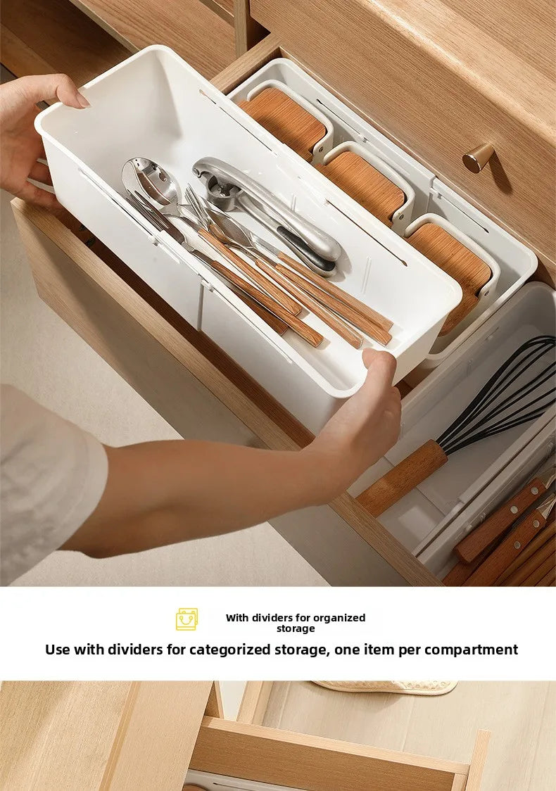 Drawer Organizer Box Home Retractable Sorting Kitchen Compartments Underwear Desktop Cutlery Storage Box