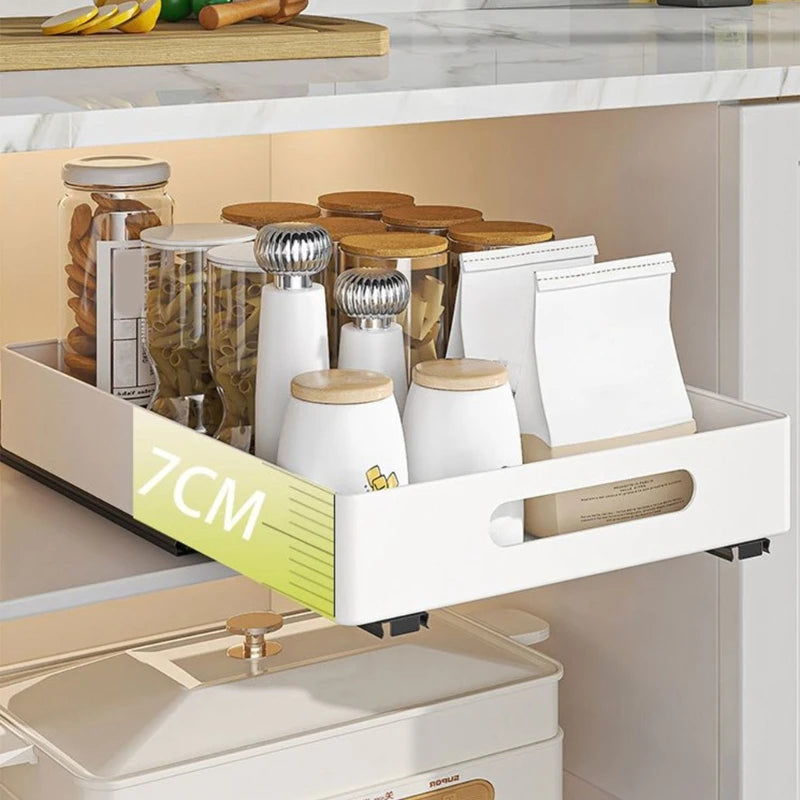 Extendable Cabinet Organizer Pull Out Drawer Practical Storage Rack for Book and Condiments Bedroom Organization Tool