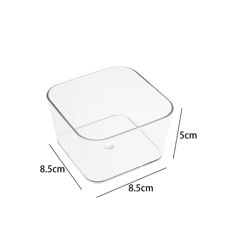Desk Drawer Organizers Clear Cosmetic Storage Box Transparent Stationery Organizer Storage Bin Kitchen Bathroom Organizer Tools