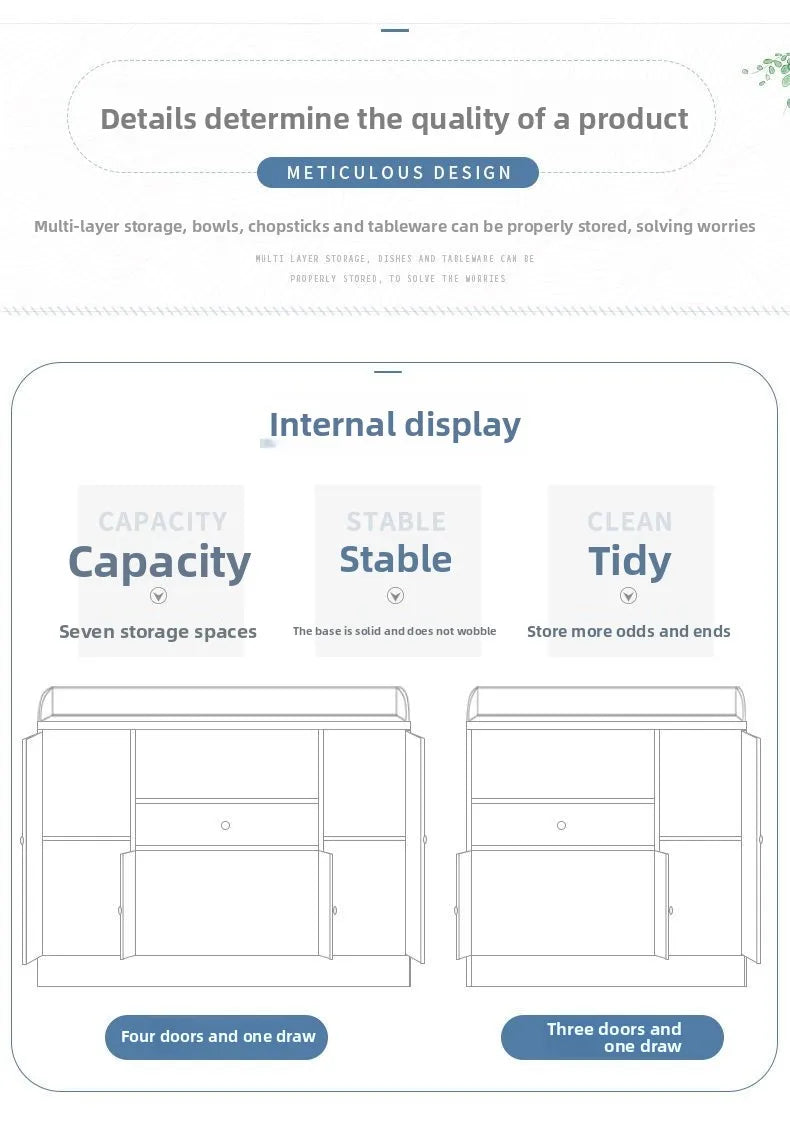 Drawer Modern Sideboard Kitchen Buffet Cabinet Dining Room Storage Furniture Organizer with ShelvesLarge  Sturdy Easy Assembly