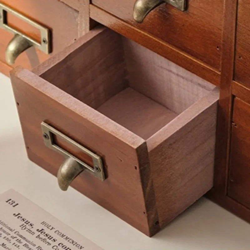 Drawer Type Storage Box Wood Organizer Boxes Large Wooden Decorative Living Room Storage Container Multifunctional Accessory Bin