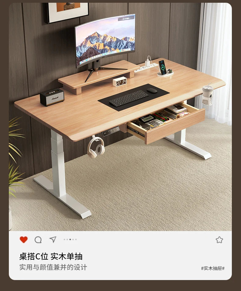 Solid Wood Desk Drawer Pull-Out Organizer Under-Desk Hidden Storage Box for Office Miscellaneous Storage for Documents