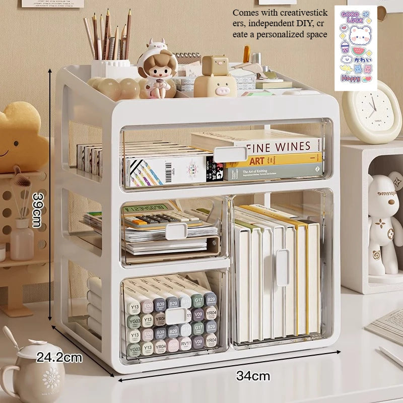 Drawer Desktop Organizer, Organizer Drawers, Desk Stationery Organizer, Multifunctional Dustproof Large Capacity Office Shelf