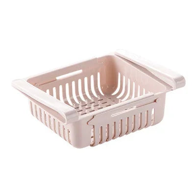 Kitchen Organizer Adjustable Kitchen Refrigerator Storage Rack Fridge Freezer Shelf Holder Pull-out Drawer Organiser Space Saver