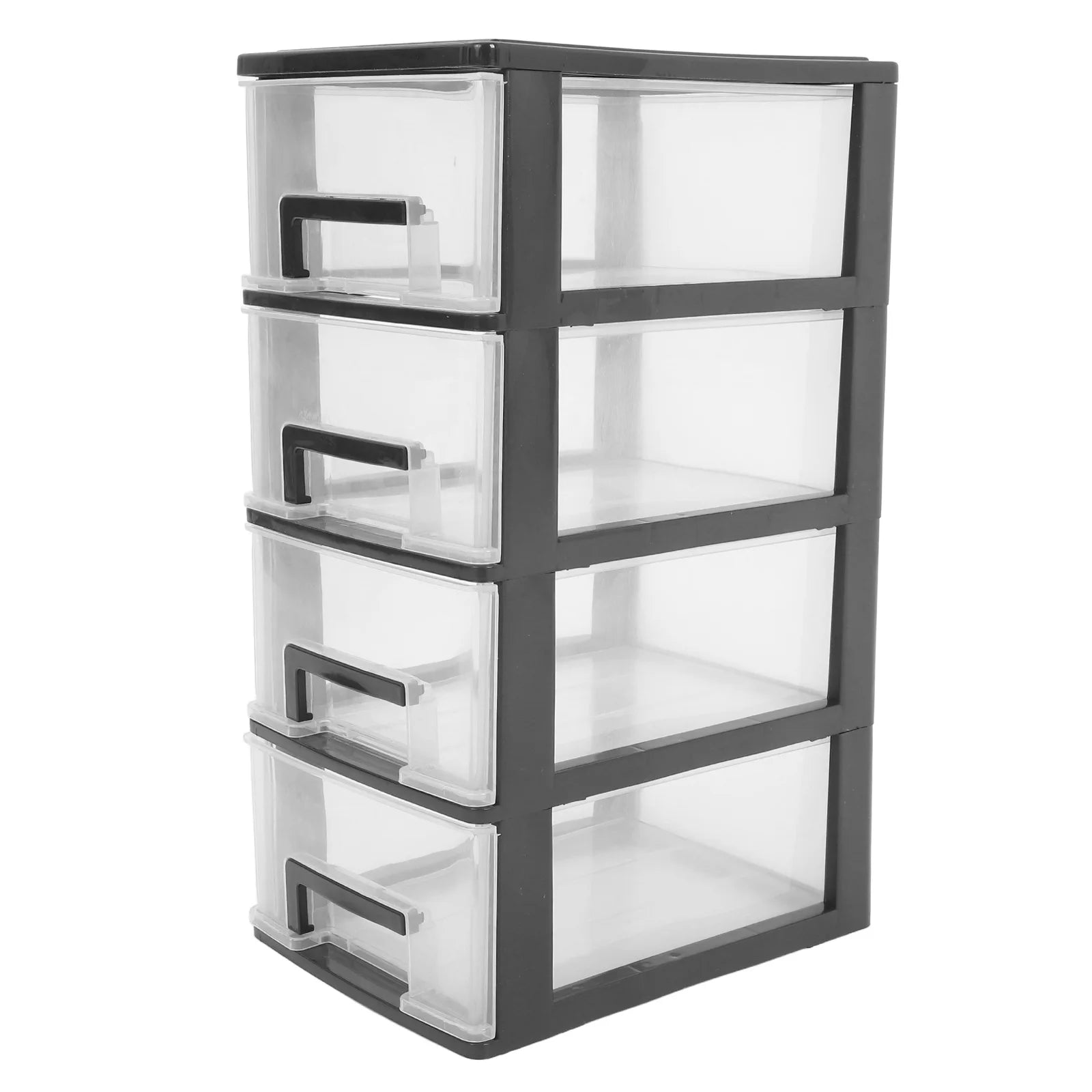 Drawer Type Storage Box Four Layer Transparent Black White Desktop Organizer Plastic Organizer For Office Study Room Home
