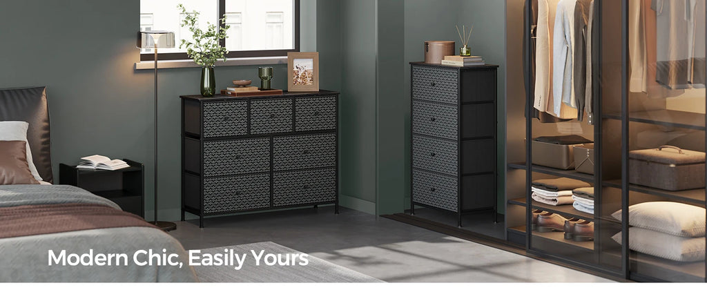 Dresser for Bedroom Closet Organizer and Storage Cabinet with 7 Fabric Drawers Chest of Drawers