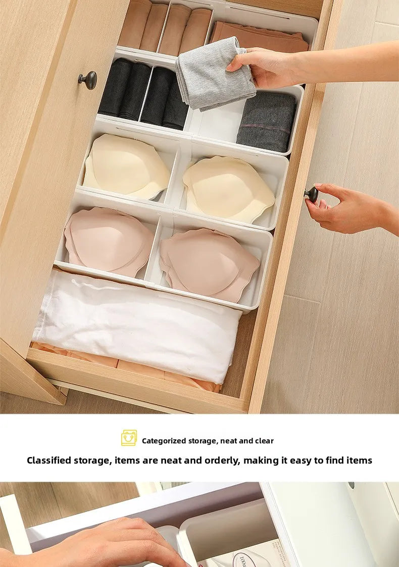 Drawer Organizer Box Home Retractable Sorting Kitchen Compartments Underwear Desktop Cutlery Storage Box