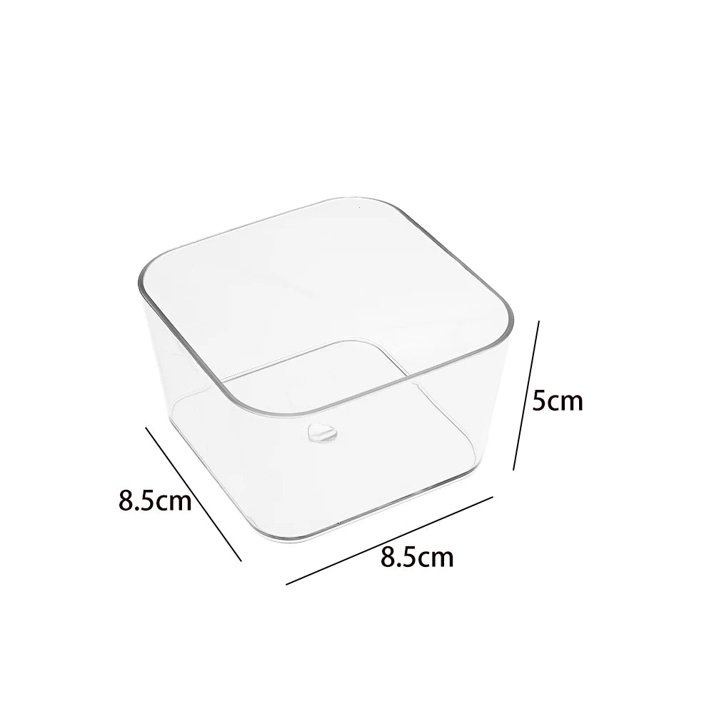 Desk Drawer Organizers Clear Cosmetic Storage Box Transparent Stationery Organizer Storage Bin Kitchen Bathroom Organizer Tools
