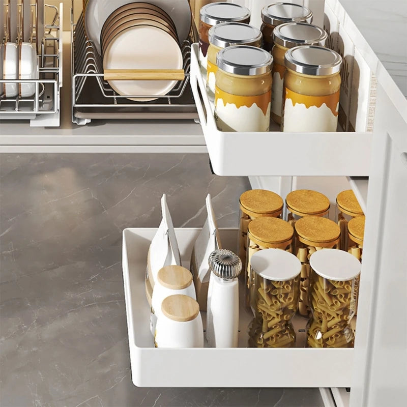 Extendable Cabinet Organizer Pull Out Drawer Practical Storage Rack for Book and Condiments Bedroom Organization Tool