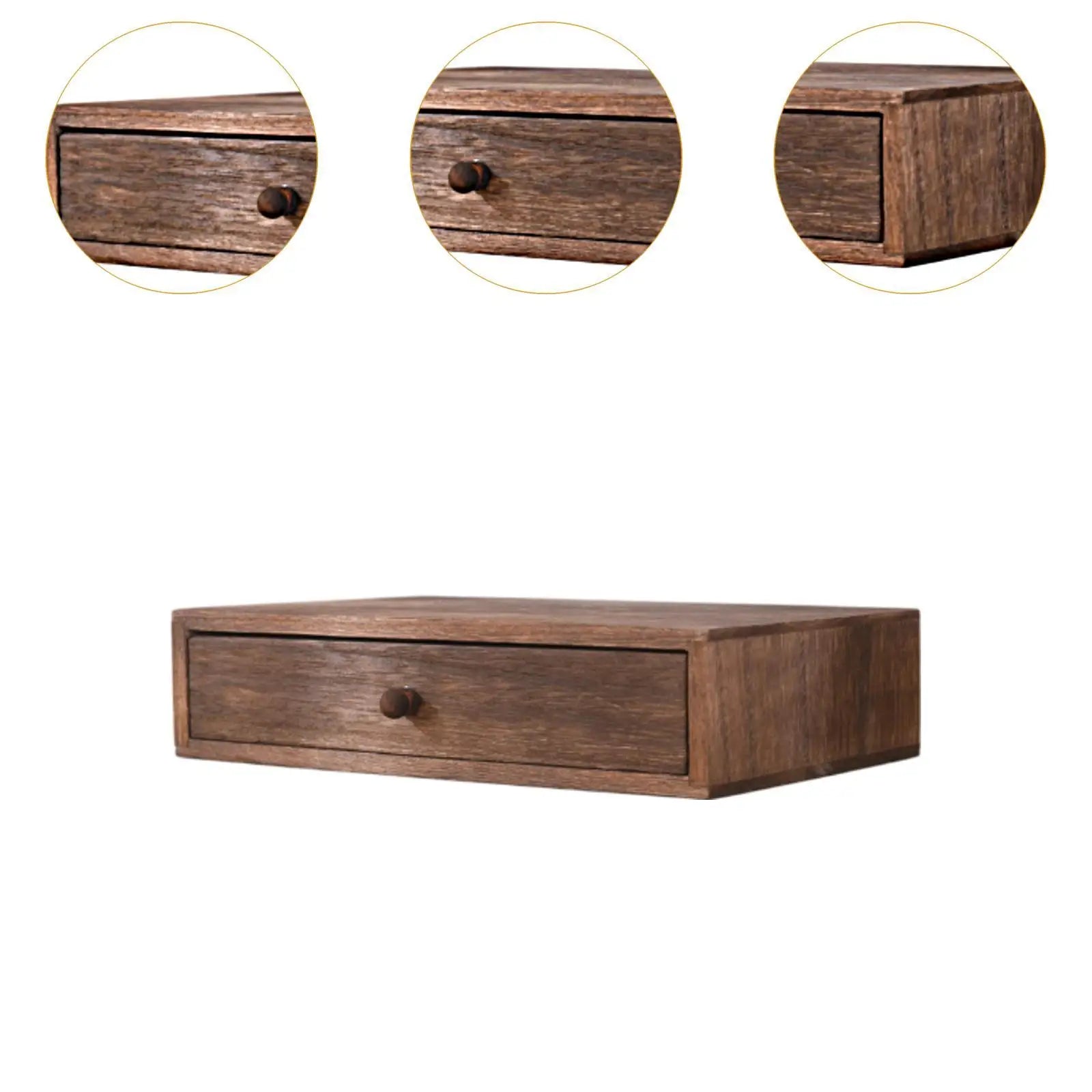 Wood Desktop Organizer Office Supplies Organizer with Drawer Versatile Cosmetic