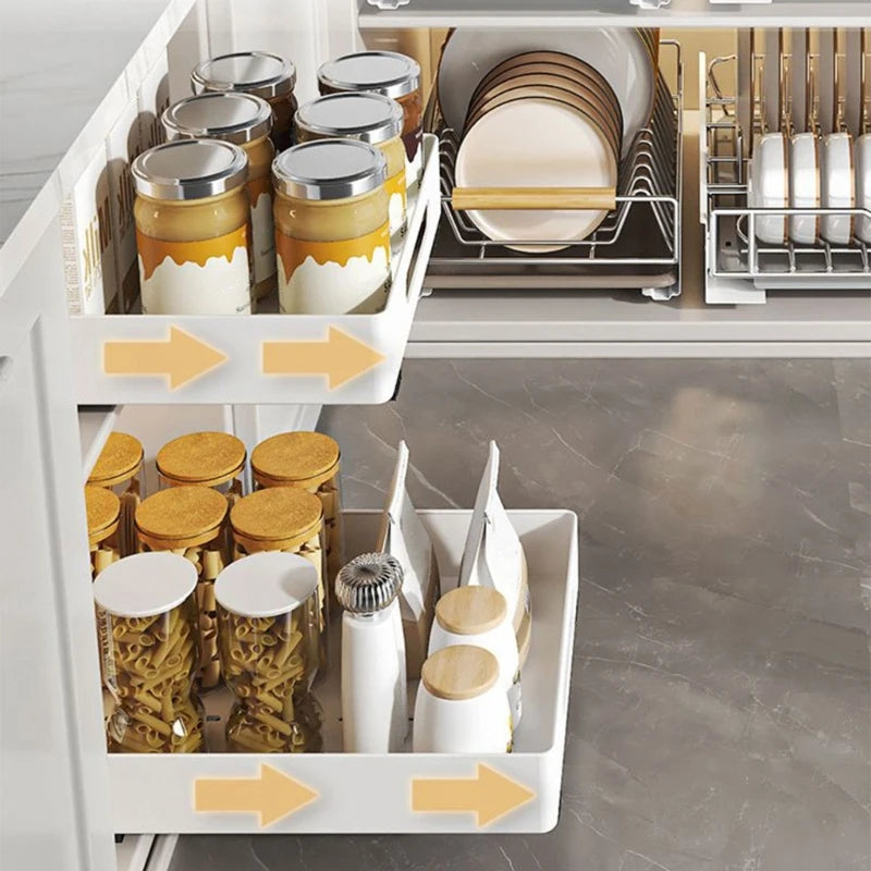 Extendable Cabinet Organizer Pull Out Drawer Practical Storage Rack for Book and Condiments Bedroom Organization Tool