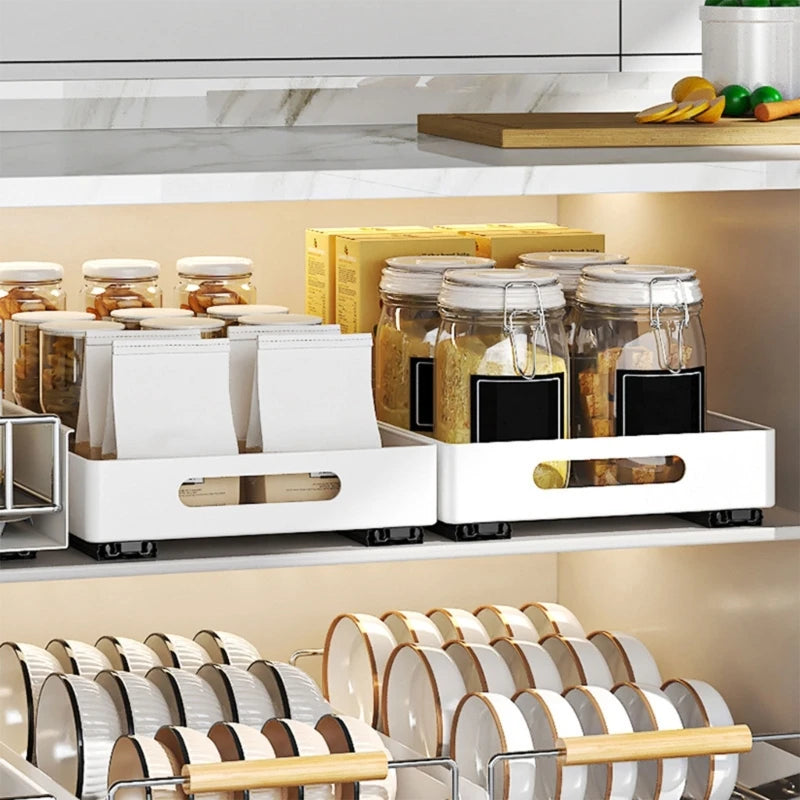 Extendable Cabinet Organizer Pull Out Drawer Practical Storage Rack for Book and Condiments Bedroom Organization Tool