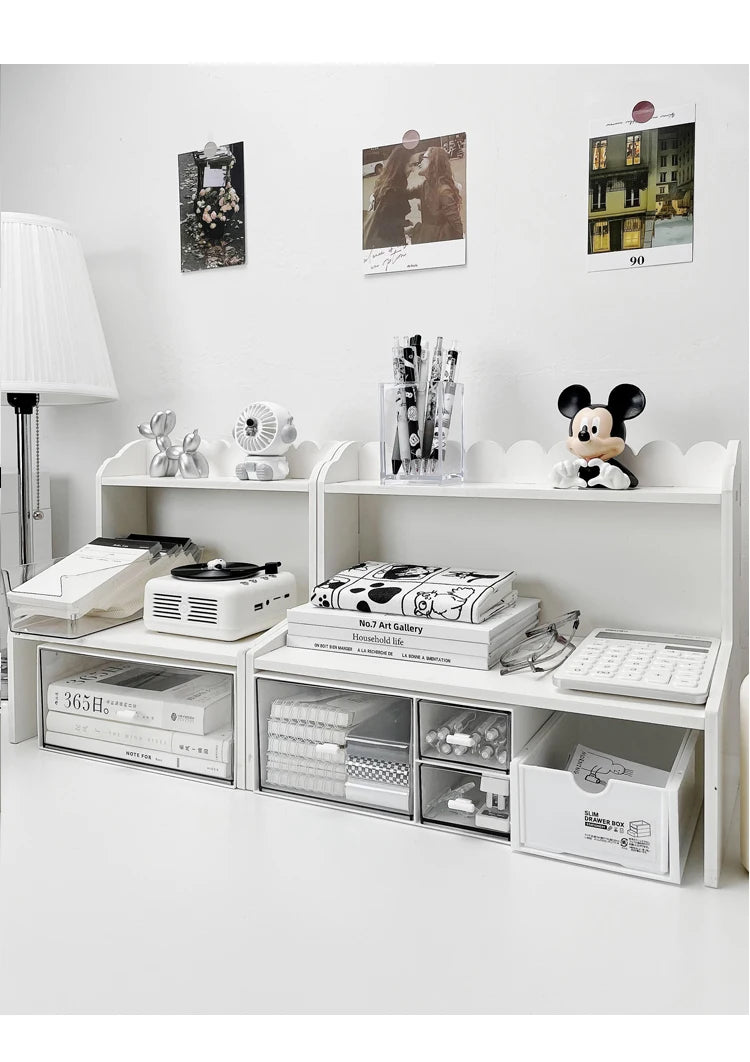 Simple Desktop Drawer Storage Box Organizer Student Dormitory Desk DIY Table Transparent Acrylic Stationery Tape Storage Rack
