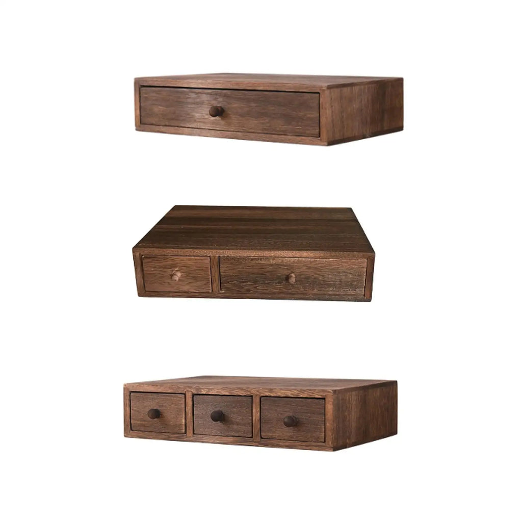 Wood Desktop Organizer Office Supplies Organizer with Drawer Versatile Cosmetic