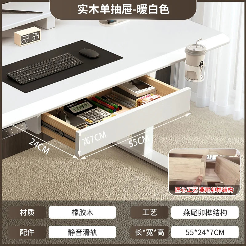 Solid Wood Desk Drawer Pull-Out Organizer Under-Desk Hidden Storage Box for Office Miscellaneous Storage for Documents