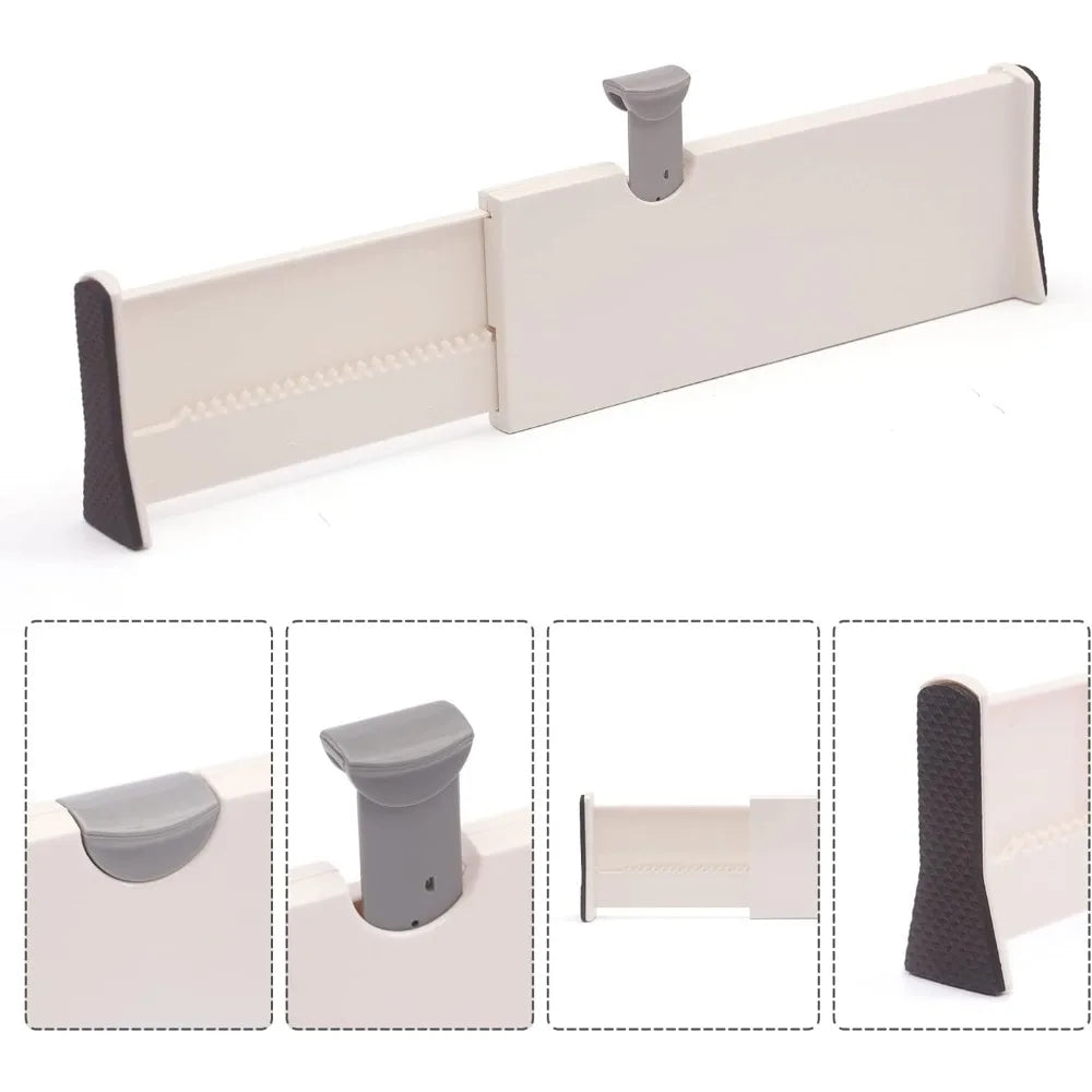 Set of 1 Adjustable Drawer Dividers Organizer Separators Plastic Dresser Organizer for Bedroom, Bathroom, Closet, Office Desk