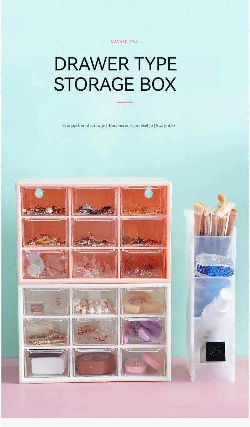 Simple High-Color Desktop Organizer Drawer Type Desktop Small Objects All-In-One Storage Cosmetic Tools Divider Shelf