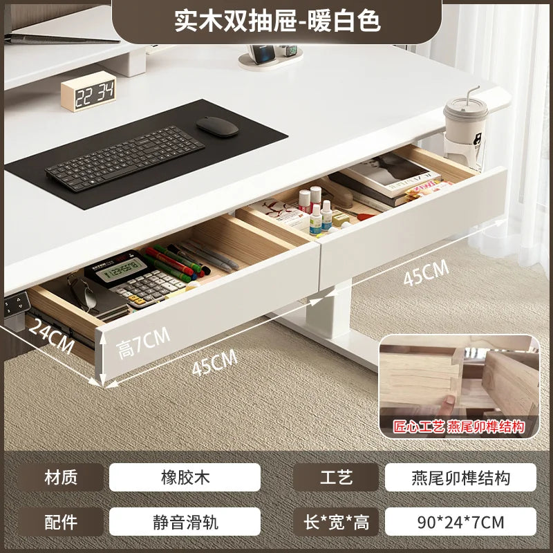 Solid Wood Desk Drawer Pull-Out Organizer Under-Desk Hidden Storage Box for Office Miscellaneous Storage for Documents