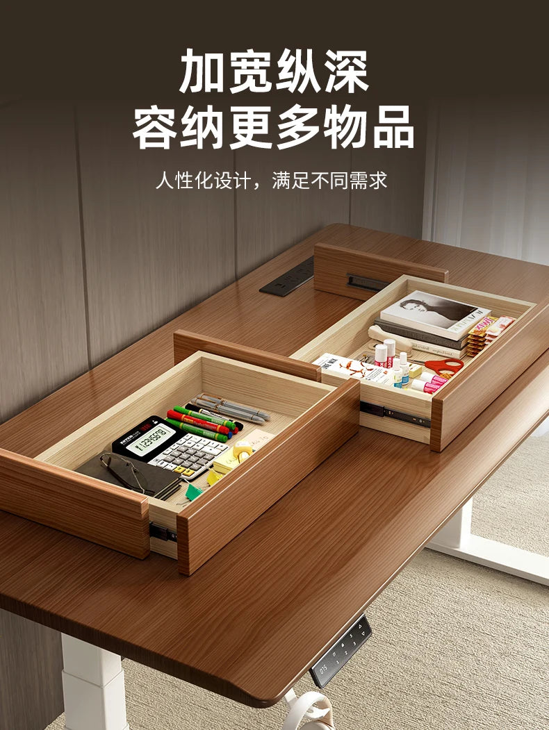 Solid Wood Desk Drawer Pull-Out Organizer Under-Desk Hidden Storage Box for Office Miscellaneous Storage for Documents