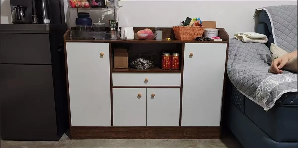 Drawer Modern Sideboard Kitchen Buffet Cabinet Dining Room Storage Furniture Organizer with ShelvesLarge  Sturdy Easy Assembly